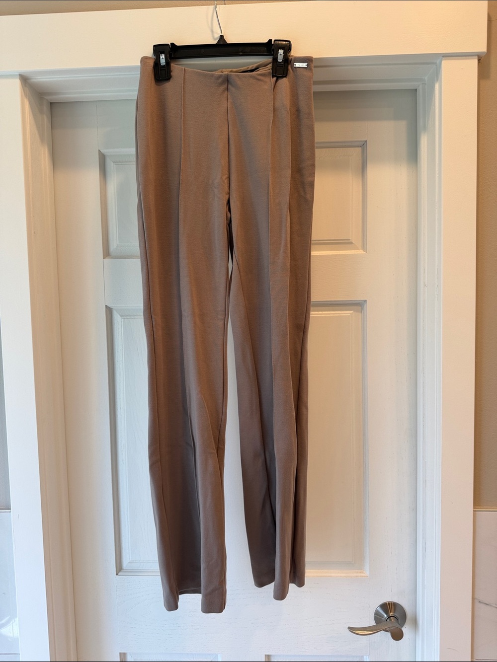 Tahari Taupe Straight-Leg Trousers